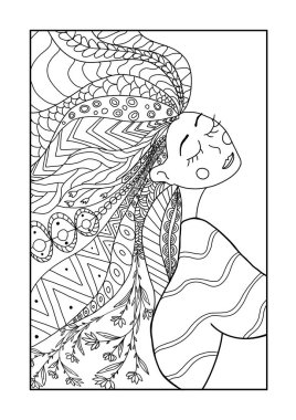 Hugger coloring creative illustration ready to print. A4
