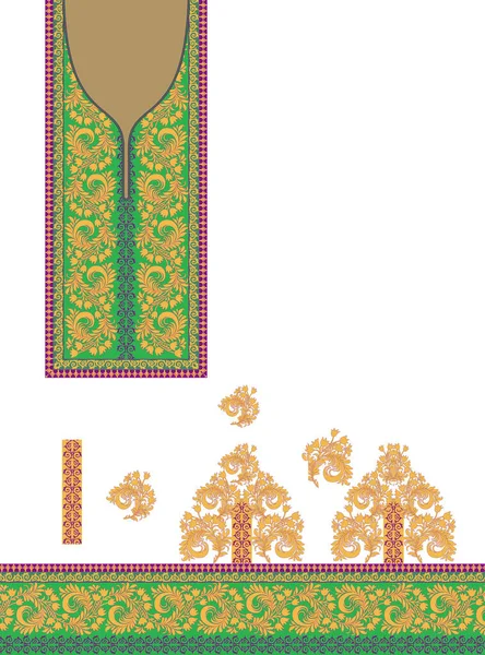 Текстильный Цифровой Дизайн Мотив Шаблон Декора Границы Моголов Paisley Абстрактной — стоковое фото