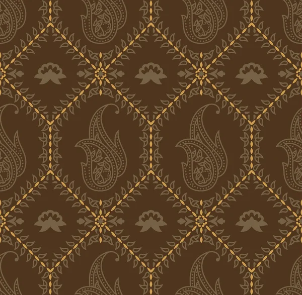 Romanian Embroideries seamless pattern, vector design. Seamless traditional golden border. Seamless Pattern: Paisley Style.