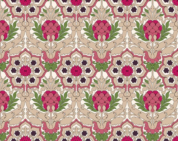 Fundo Colorido Abstrato Decorativo Padrão Floral Geométrico Com Moldura Renda — Vetor de Stock