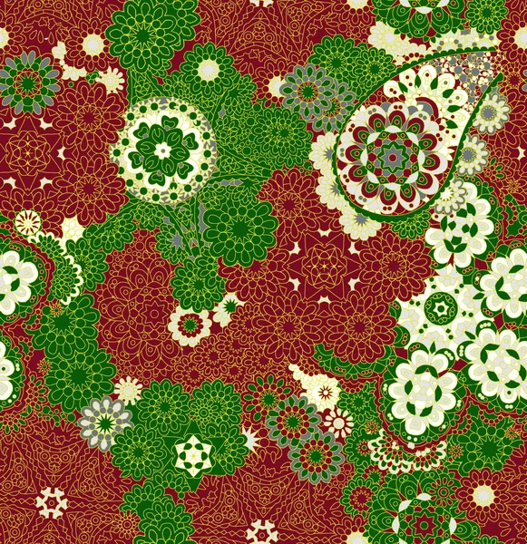 Hermoso Fondo Pantalla Colorido Paisley Vector Batik Indonesio Tela India — Foto de Stock