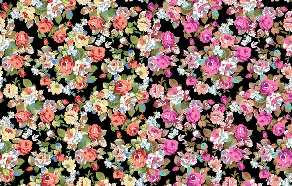 Flowers. Poppy, wild roses, cornflowers with leaves on black. Seamless background pattern. Hand drawn. Watercolor. Vector - stock. abstract solid flower arrangement, all over design with a solid background.