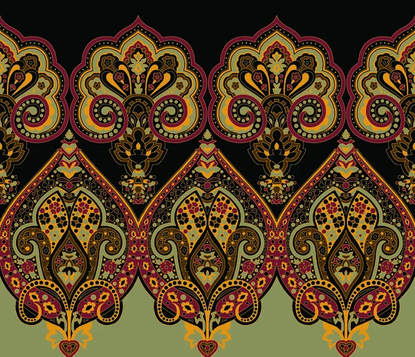 Рука Малює Могольські Малюнки Традиційного Дизайну Кордону Моголів Квітковими Орнаментами — стокове фото