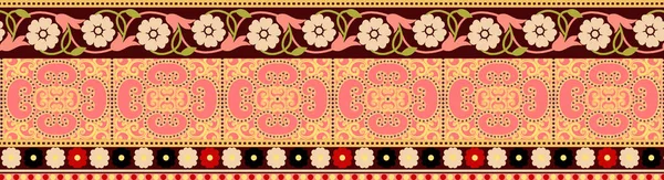 Piękny Barokowy Ornament Etniczny Styl Projekt Granicy Ręcznie Wykonane Grafiki — Zdjęcie stockowe