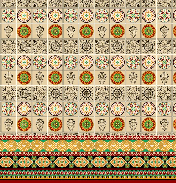 伝統的な幾何学的エスニックスタイルのデザイン手作りのアートワークイラスト手作りのアートワーク イスラム教のパターン シームレスなアラビア幾何学模様 東の装飾 インドの装飾 ペルシア語のモチーフ 壁紙やパターンにエンドレステクスチャを使用できます — ストック写真