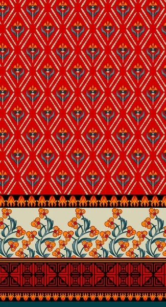 Textile Digital Design Motif Pattern Decor Hand Made Artwork Frame — Stock Photo, Image