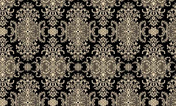 Seamless Ethnic Hand Draw Pattern Landscape Retro Style Floral Pattern — Stock Photo, Image