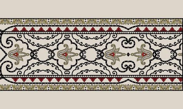Eine Schöne Barocke Ornament Ethnischen Stil Borderdesign Handgefertigten Kunstwerk Muster — Stockfoto