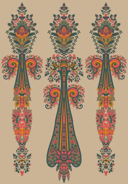 Beautiful Ethnic Border Flowers Textile Digital Motifs Paisley Motifs Paisley — Stock Photo, Image