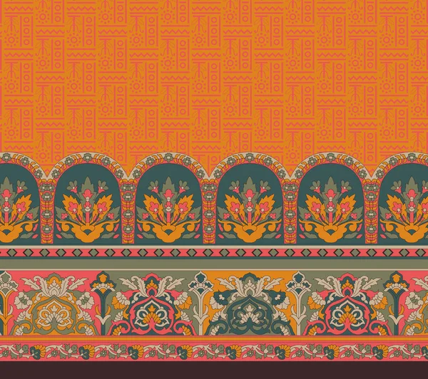 아름다운 경계와 디지털 Motifs Paisley Motifs Paisley 디자인 디자인 Motifs — 스톡 사진