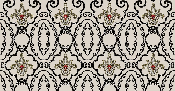 Damask Bezszwowy Element Wzorca Wektor Klasyczny Luksus Staromodny Ozdoba Damask — Wektor stockowy