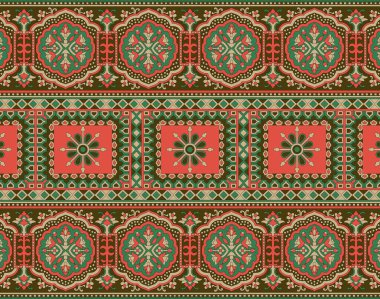 Ajrakh Deseni ve blok baskısı Deseni ve batik baskı Deseni Arkaplanı - Görüntü.