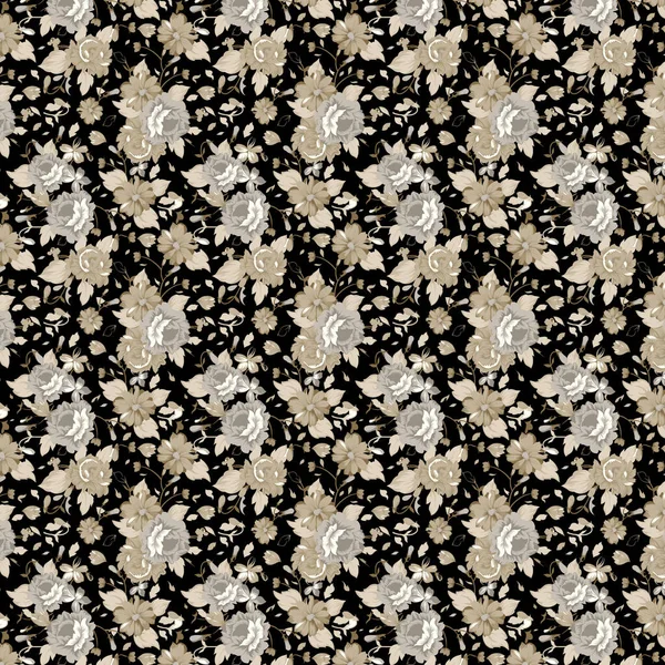 Patrón Floral Vintage Sin Costuras Hermosas Rosas Flor Flores Jardín — Vector de stock