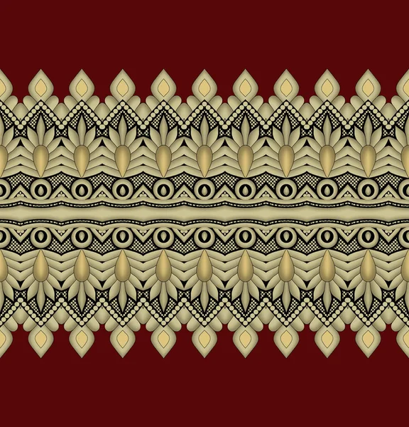 Design Motif Textile Numérique Pour Motifs Conception Traditionnels Illustration Bordure — Image vectorielle