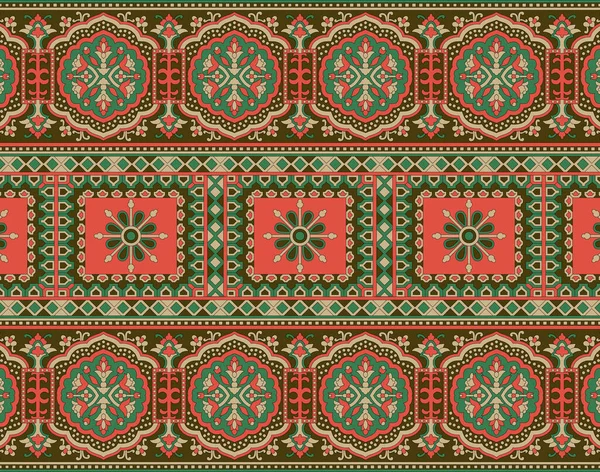 Ajrakh Pattern Block Print Pattern Batik Print Pattern Background Illustration — Stock Vector