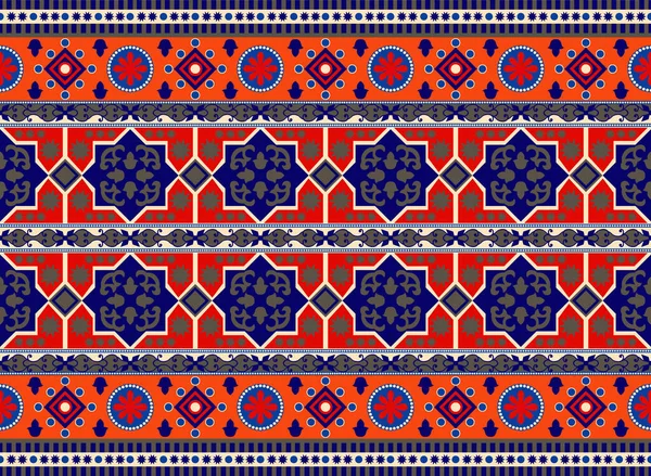 Impressão Bloco Impressão Ajrak Abstrato Ajrak Design Allover Colorido Para — Fotografia de Stock