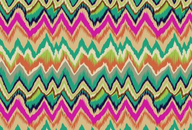 Suluboya soyutlaması. Kusursuz desen. Soyut arkaplan. Zigzag deseni. Sembol arka planı. Turuncu, mor, çok renkli ve yeşil renkli..
