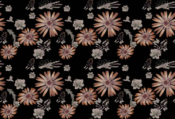 Рука Рисует Акварелью Цветочный Узор Лилии Цветочный Узор Акварели Цветочный — стоковый вектор