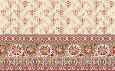 Dijital baskı tasarımı, tebrik kartları ve düğün davetiyeleri için doğulu kumaş desenleri. Siyah beyaz unsurların olduğu resim. Soyut geometrik arkaplan dokusu barok Paisley 'i şekillendirir
