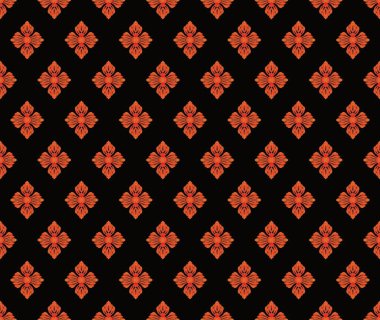 Kusursuz küçük motif kırmızı ve siyah desenler. Ditsy özgürlük tarzı kusursuz desenler. Kırmızı ve siyah papatya çiçekleri. Basit düz modern çizim. Tekstil ve moda tasarımı için çiçek dokusu koleksiyonu. Bahar botanik baskısı.