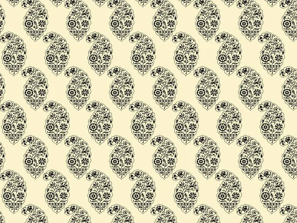 Floral Paisley Pattern. Seamless Asian Textile Background.