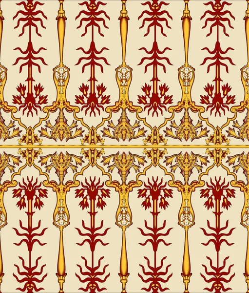 Elementos Decorativos Diseños Florales Oro Vintage Patrón Sin Costuras Rizos —  Fotos de Stock
