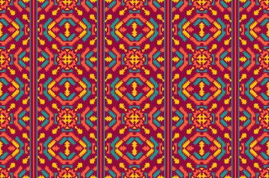 Kusursuz raster desenli geometrik tasarım. Kusursuz raster deseni. Mavi renklerde dikdörtgenleri olan simetrik geometrik arkaplan. Dekoratif tekrarlama süsü. Geometrik, Süslü, Kusursuz Asya kültürü Tekstil Şablonları, vs..