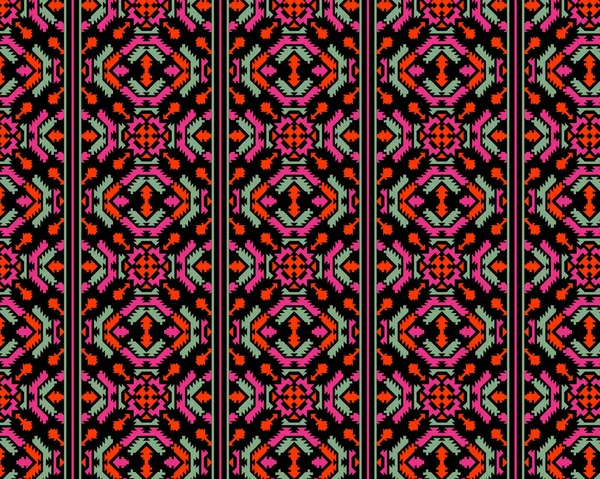 Multicolor Cultur Patroon Naadloos Rasterpatroon Symmetrische Geometrische Achtergrond Met Rechthoeken — Stockvector