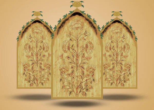Digitální Textil Motiv Design Luxusní Ornament Etnický Ikat Barokní Vzor — Stockový vektor