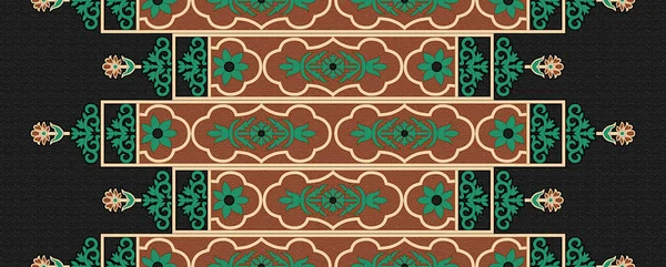 Vintage Pakistani Style Motifs Borders Designed Pattern Creation Mughal Artwork — Stock Photo, Image