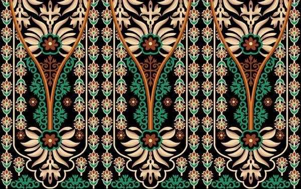 Вінтажні Пакистанські Мотиви Кордони Розроблені Зразком Створення Візерунків Могольське Мистецтво — стокове фото
