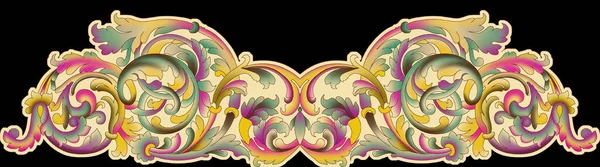 Diseño Lujo Elegante Decorativo Elementos Dorados Estilo Barroco Rococó Patrón — Foto de Stock