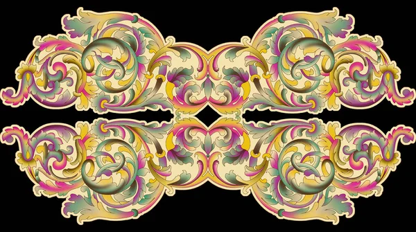 Diseño Lujo Elegante Decorativo Elementos Dorados Estilo Barroco Rococó Patrón — Archivo Imágenes Vectoriales