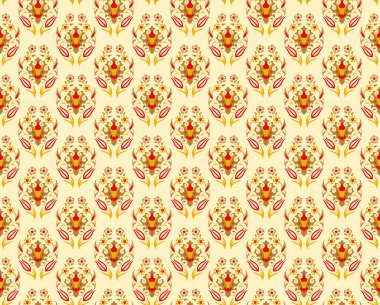 Çiçek desenli çok renkli Yaratıcı Tekstil Tasarımı Dekorasyonunda Süslü Temel Arkaplan Tekrarı