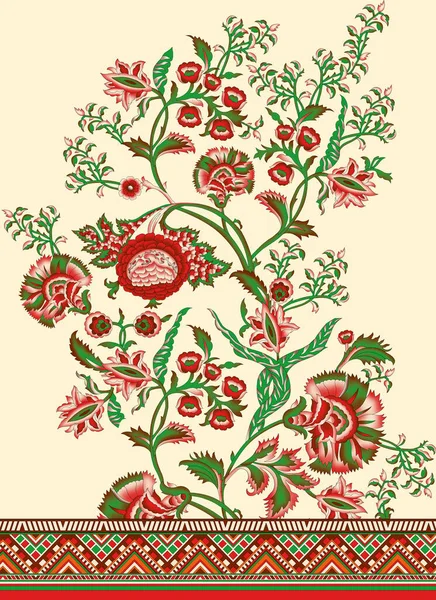 Design Têxtil Design Motivo Floral Para Senhoras Camisa Frente Verso — Fotografia de Stock