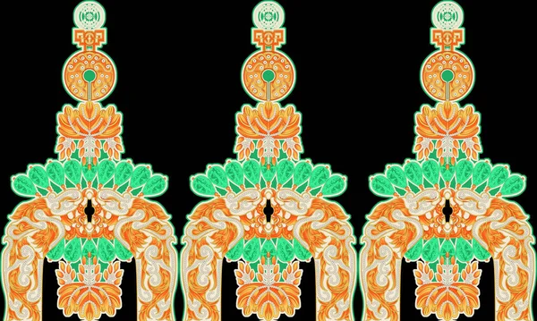 Tatreez Decorative Palestinian Embroidery Symbol Beautiful Flower Motif Border Element — Stock Photo, Image