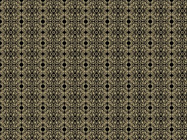 Barok altın elementler süslemesiz desen. Siyah arkaplana elle çizilmiş suluboya altın desen. Kumaş, tekstil, duvar kağıdı, ambalaj kağıdı ve ambalaj için suluboya klasik tasarım baskısı.