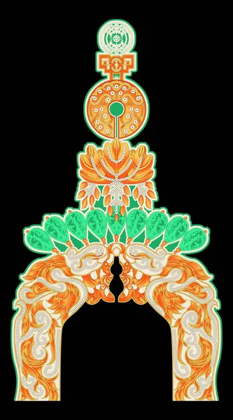 Tatreez Est Symbole Broderie Palestinienne Décorative Bel Élément Bordure Motif — Image vectorielle