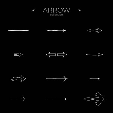 Basit ok simgeleri kümesi. Satır simgeleri koleksiyonu. Temel yapay zeka elementlerini oku. İnternette ve mobil UI 'da kullanmak için. Vektör