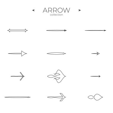Satır Arrow simgesi ayarlandı. Ok vektör simgesi ayarlandı. Modern vektör sembolleri. Basit Minimal Pictogram. Vektör