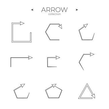 Birinci sınıf ok çizgisi. Satır simgeleri koleksiyonu. İnce çizgi tarzı. Basit Minimal Pictogram. Düzenlenebilir vektör vuruşu