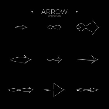İnce Çizgi Simgeleri. Taslak sembol koleksiyonu. Modern vektör sembolleri. İnternette ve mobil UI 'da kullanmak için. Vektör illüstrasyonu
