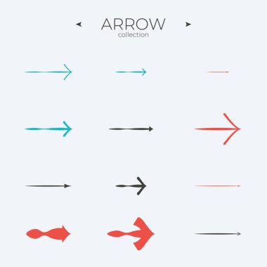 Düz Çizgi Simgeleri. Pürüzsüz Ok simgeleri ayarlandı. Modern vektör sembolleri. İnternette ve mobil UI 'da kullanmak için. Düzenlenebilir vektör vuruşu