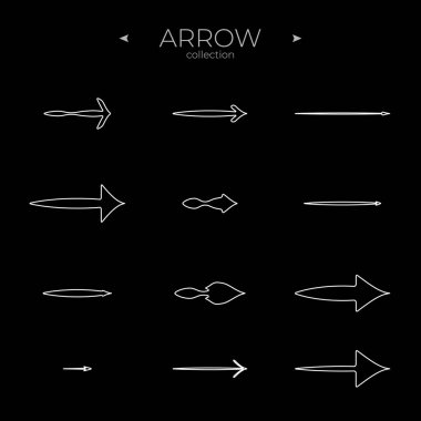 Satır Arrow simgesi ayarlandı. Doğrusal Ok simgeleri ayarlandı. Modern vektör sembolleri. Basit Minimal Pictogram. Vektör illüstrasyonu