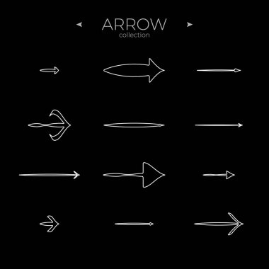Birinci sınıf ok çizgisi. Doğrusal Ok simgeleri ayarlandı. Temel yapay zeka elementlerini oku. Web Grafikleri için. Vektör illüstrasyonu