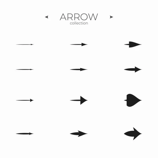 Simple Set Arrow Icons Universal Arrow Icon Thin Line Style — Stock Vector