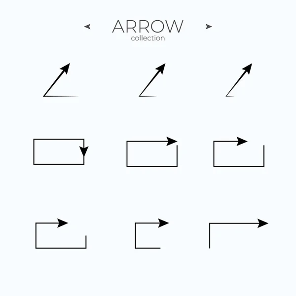 Simple Set Arrow Icons Arrow Vector Icon Set Modern Vector — Stock Vector