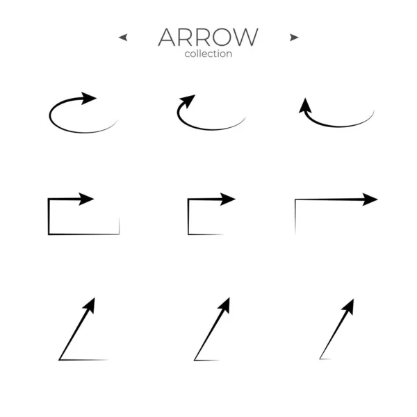 Linienpfeil Symbol Gesetzt Glatte Pfeilsymbolsammlung Trendiger Linienstil Für Apps Vektor — Stockvektor