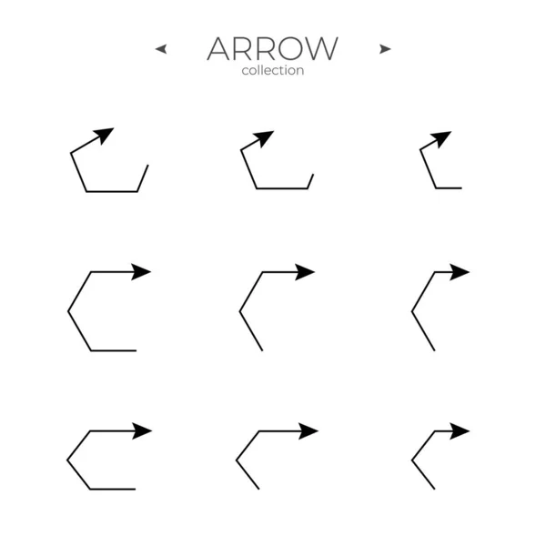 Premium Set Arrow Line Smooth Arrow Symbol Collection Modern Vector — Stock Vector