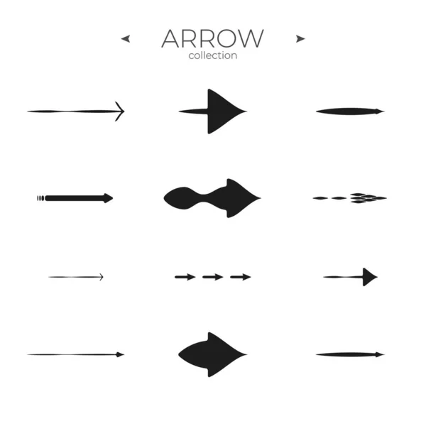 Jeu Icônes Line Arrow Icônes Flèche Lisse Ensemble Symboles Vectoriels — Image vectorielle